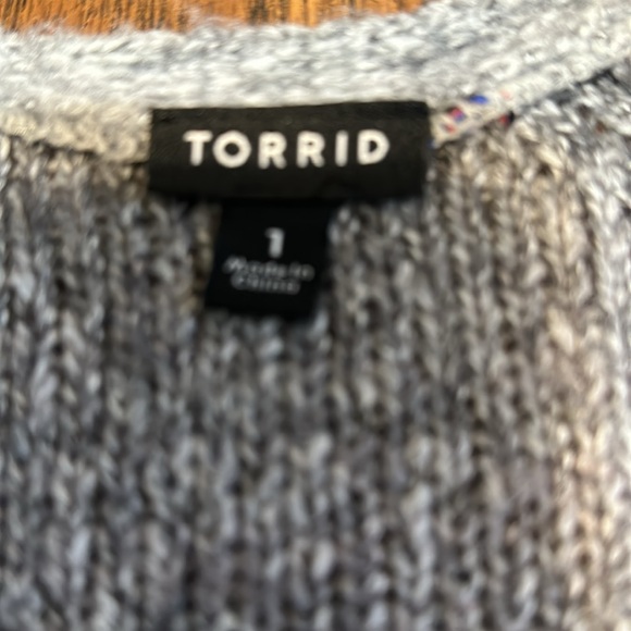 Torrid Women’s Gray Pink Ombre Open Front Cardigan Sweater Size 1X - Picture 3 of 6